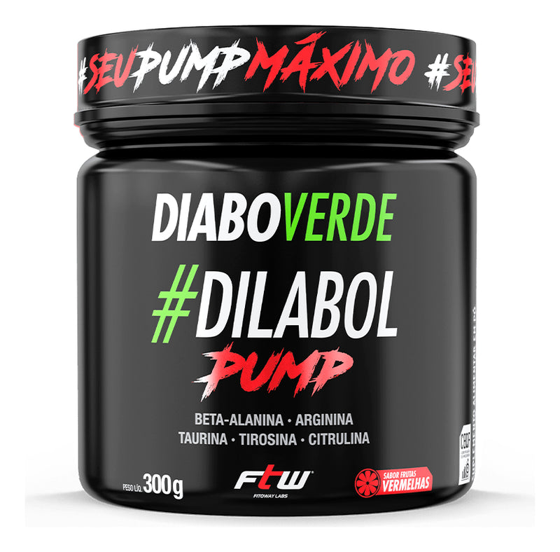 Dilabol Pump Pré Treino SEM CAFEÍNA -  Diabo Verde  300g - Ftw