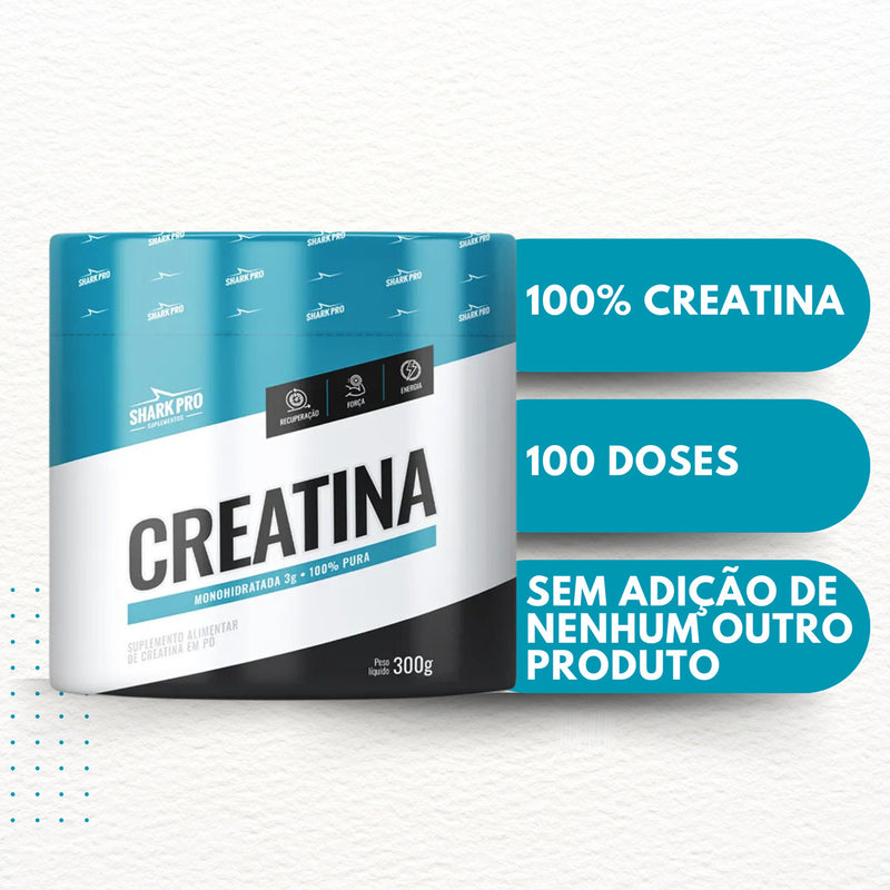 Creatina 300g Monohidratada - Shark Pro - Sem sabor