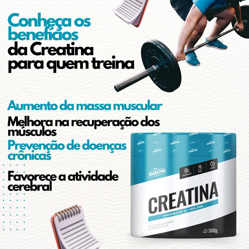 Creatina 300g Monohidratada - Shark Pro - Sem sabor