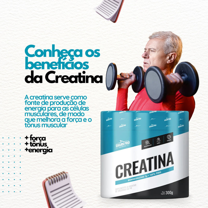 Creatina 300g Monohidratada - Shark Pro - Sem sabor