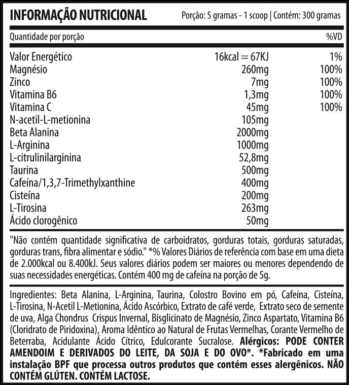 Pré Treino Insane Original 300g - Demons Lab - Sabor Fruit Punch